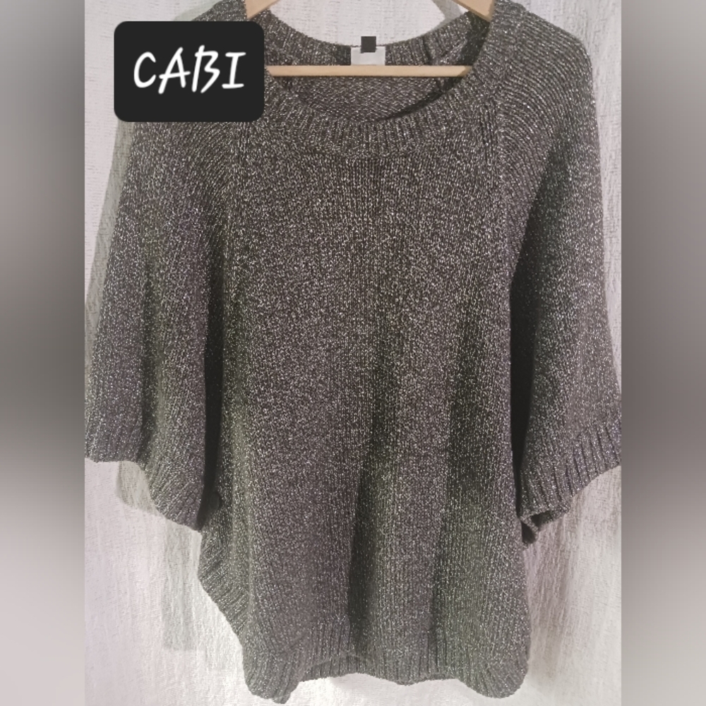 CABI sweater womens medium Metallic threads throughout